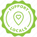 support, locals, label, stamp, green, support locals