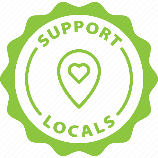 Support, locals, label, stamp, green, support locals icon - Download on Iconfinder
