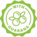 with, guarana, label, stamp, green, with guarana