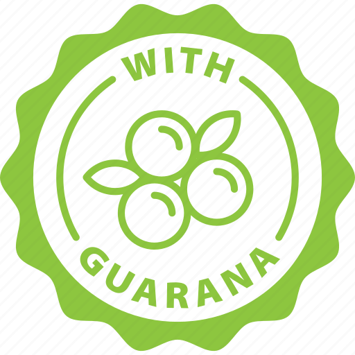 With, guarana, label, stamp, green, with guarana icon - Download on Iconfinder