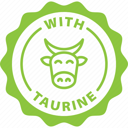 With, taurine, label, stamp, green, with taurine icon - Download on Iconfinder