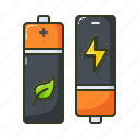 battery, cell, capacity, green energy, light bolt, eco, nature, color, electricity, leaf