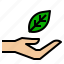 ecology, leaf, hand 