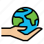 eco, globe, hand 