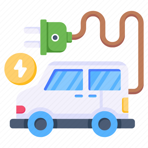 Electric car, vehicle, eco car, automobile, car charging icon - Download on Iconfinder