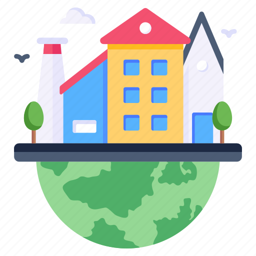 Green city, eco city, buildings, architecture, cityscape icon - Download on Iconfinder