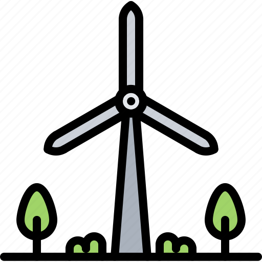 Eco, ecology, electricity, green, nature, tree, windmill icon - Download on Iconfinder