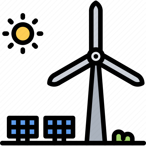 Eco, ecology, green, nature, panel, solar, windmill icon - Download on Iconfinder