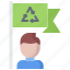 eco, ecology, flag, green, man, nature, recycling 