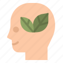 brain, thought, leaf, head, nature