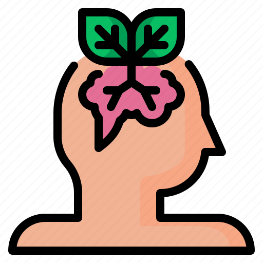 Brain, leaf, nature, head, thought icon - Download on Iconfinder