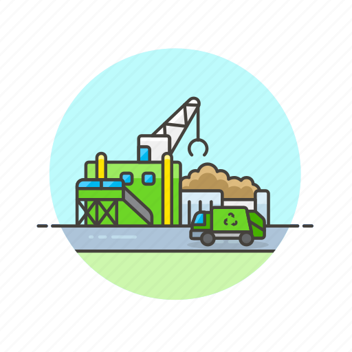 Ecology, garbage, recycle, station, environment, green, truck icon - Download on Iconfinder
