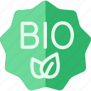 badge, bio, green, label