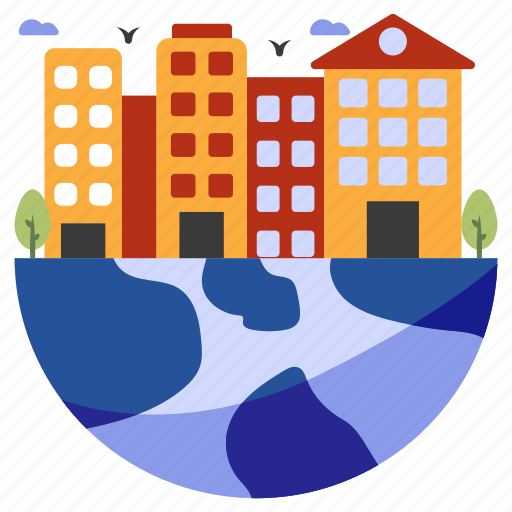 Urbanization, urban sprawl, city formation, land formation, buildings icon - Download on Iconfinder