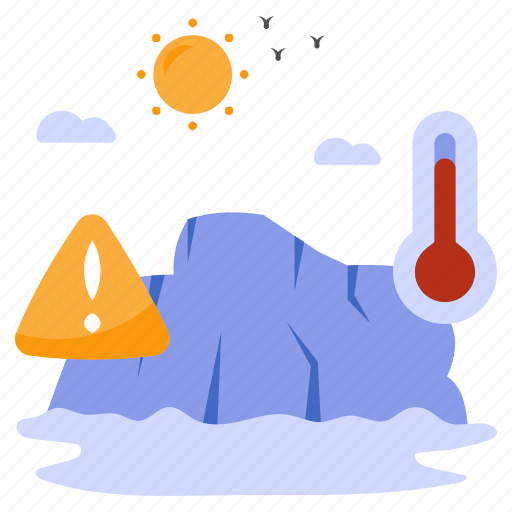 Melting glacier, climate change, ablation, glacier chunks, iceberg icon - Download on Iconfinder