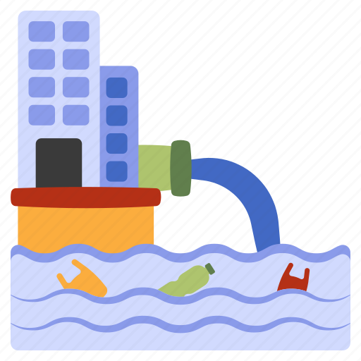 Wastewater, water pollution, sewage, drainage, water treatment icon - Download on Iconfinder