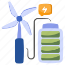 wind turbine battery, battery charging, rechargeable battery, energy accumulator, windmill battery