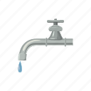 cartoon, drop, environment, faucet, save, tap, water