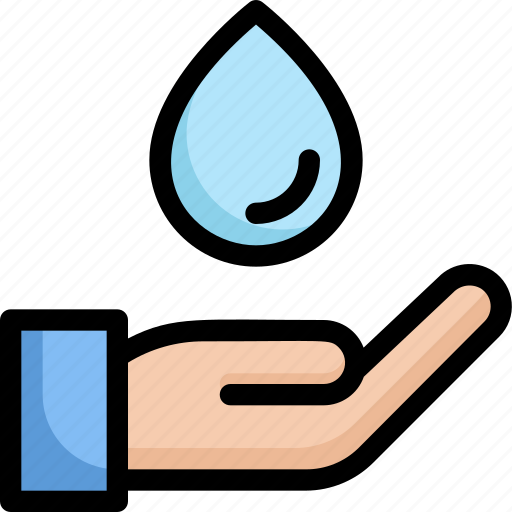 Eco, ecology, energy, nature, save water, saving water, water on hand icon - Download on Iconfinder