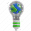 earth, lamp, world, globe, ecology, space, global, 3d illustrations, 3d icons, eco 