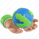 hand, earth, ecology, environment, eco, 3d illustrations, 3d icons, world, globe 