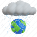 thunderstorm, 3d icons, 3d illustrations, cloud, cloudy, rain, weather, server, umbrella 