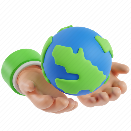 Hand, earth, ecology, environment, eco, 3d illustrations, 3d icons 3D illustration - Download on Iconfinder