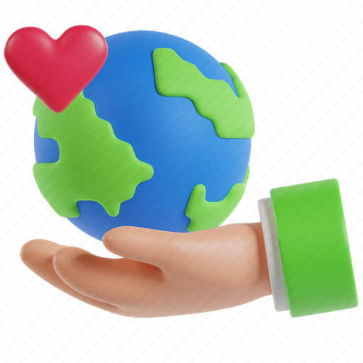 Love, earth, world, planet, globe, heart, 3d illustrations 3D illustration - Download on Iconfinder