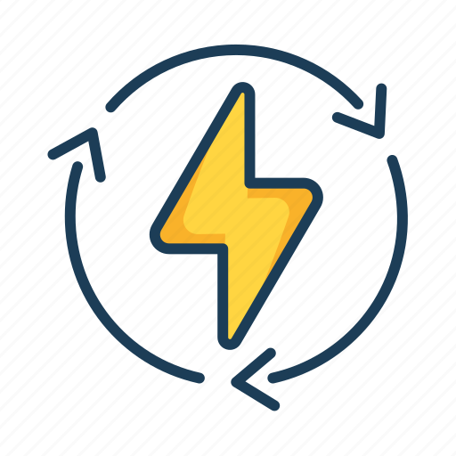 Electric, cycle, energy, reusable, bolt, electricity, power icon - Download on Iconfinder