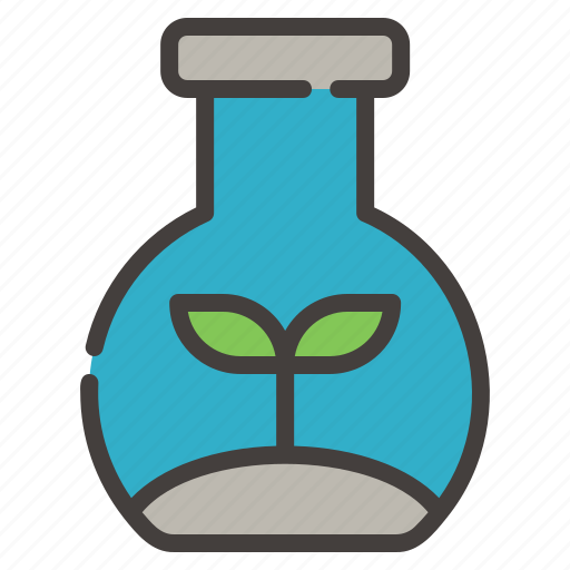 Flask, ecology, sprout, test tube, leaf, plant, chemistry icon - Download on Iconfinder