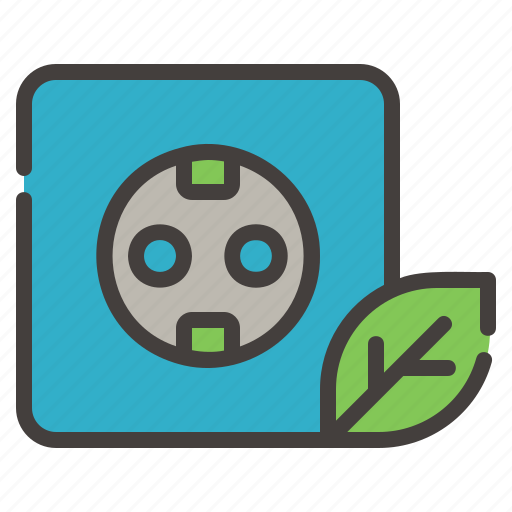 Socket, energy, power, ecology, leaf, electricity, green icon - Download on Iconfinder