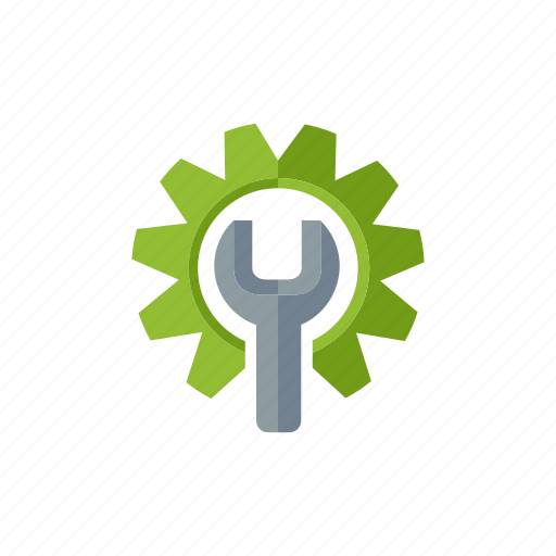 Eco service, gear, green, maintenance, nature, wrench icon - Download on Iconfinder