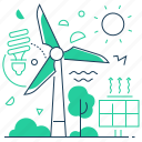 green energy, saving, solar, solar panel, turbine, wind