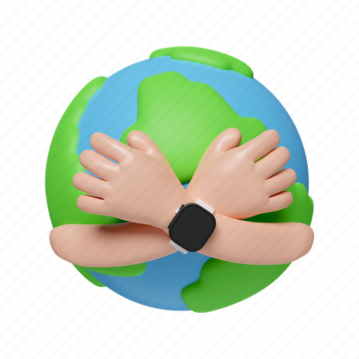 Earth, eco, globe, hug, planet, save, world 3D illustration - Download on Iconfinder