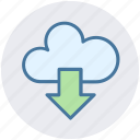 cloud and download arrow, cloud computing, cloud download, cloud downloading, cloud network