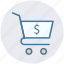 cart, dollar, online shopping, shop, shopping 