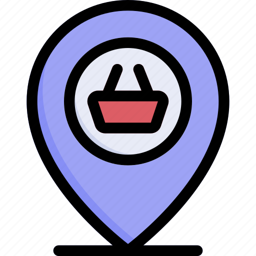 Location, placeholder, map, basket icon - Download on Iconfinder