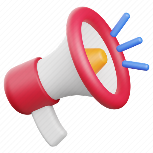 Promotion, marketing, advertising, megaphone, speaker, bullhorn, loudspeaker 3D illustration - Download on Iconfinder