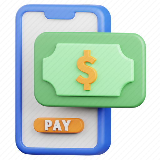 Mobile, online, digital, electronic, payment, banking, money 3D illustration - Download on Iconfinder