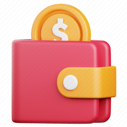 Wallet, billfold, money, coin, dollar, cash, payment 3D illustration - Download on Iconfinder