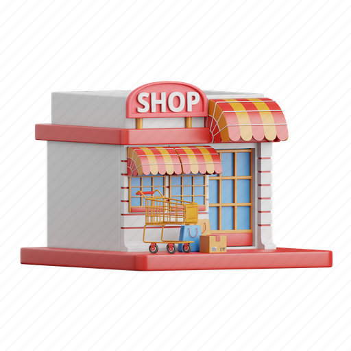 Store, shop, commerce, market, shopping, ecommerce, online 3D illustration - Download on Iconfinder