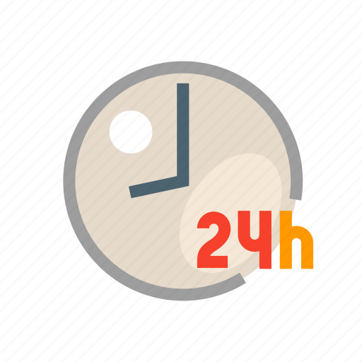Available all the time, available round the clock, clock, staff, twenty four per hour icon - Download on Iconfinder
