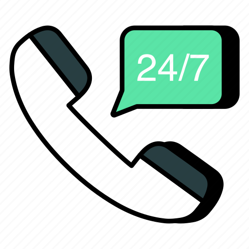 24/7hr call, phone ringing, telecommunication, phone call, receiver icon - Download on Iconfinder