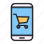 ecommerce, shop, business, store, internet, trolley, smartphone 