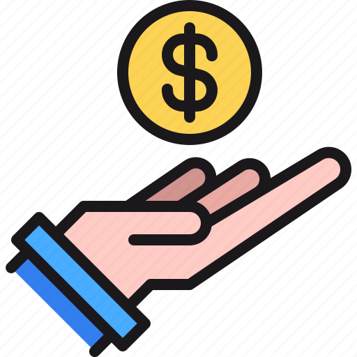Coin, commerce, dollar, hand, money icon - Download on Iconfinder