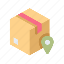 ecommerce, shop, map, pin, address, package, box 