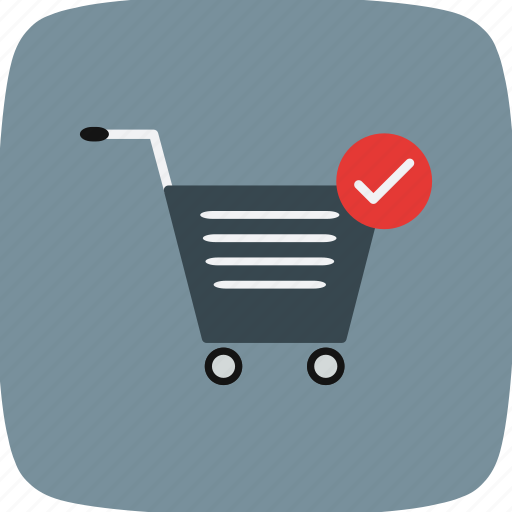 Trolley, cart, verified cart items icon - Download on Iconfinder
