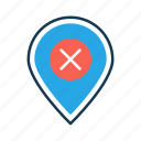 cancel, delivery address, location marker, location pin, remove location