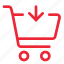 arrow, basket, buy, cart, ecommerce, outline, shopping 