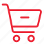 basket, buy, cart, ecommerce, minus, outline, shopping 